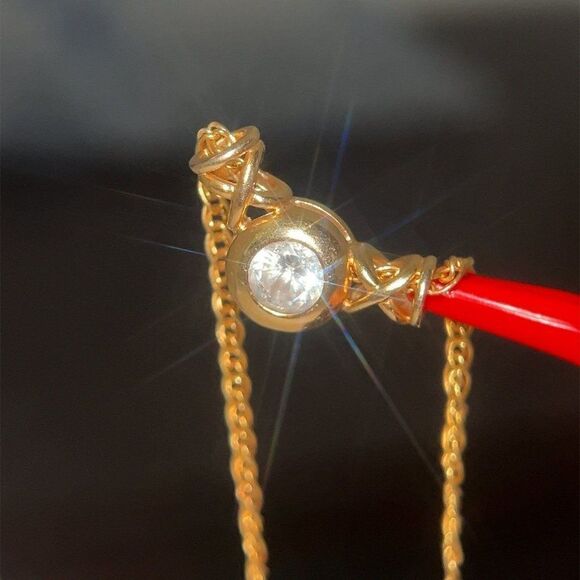 14k Cz Pendant on 10k Gold Chain - Picture 3 of 11